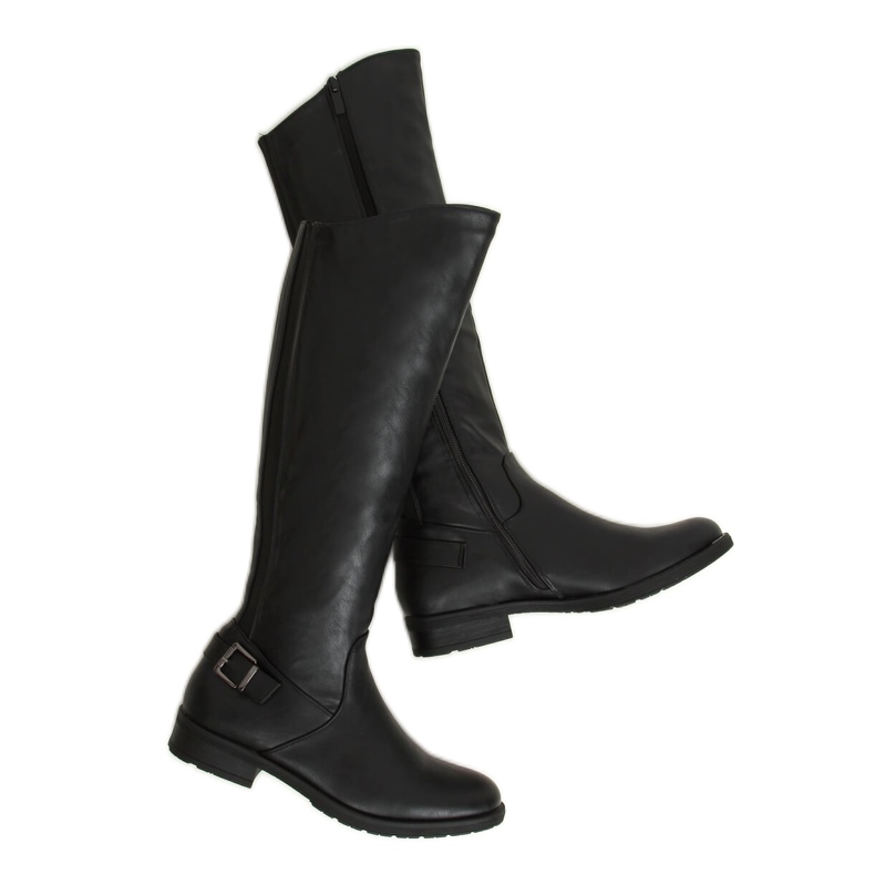 Botas femininas negras H9208 Negro preto