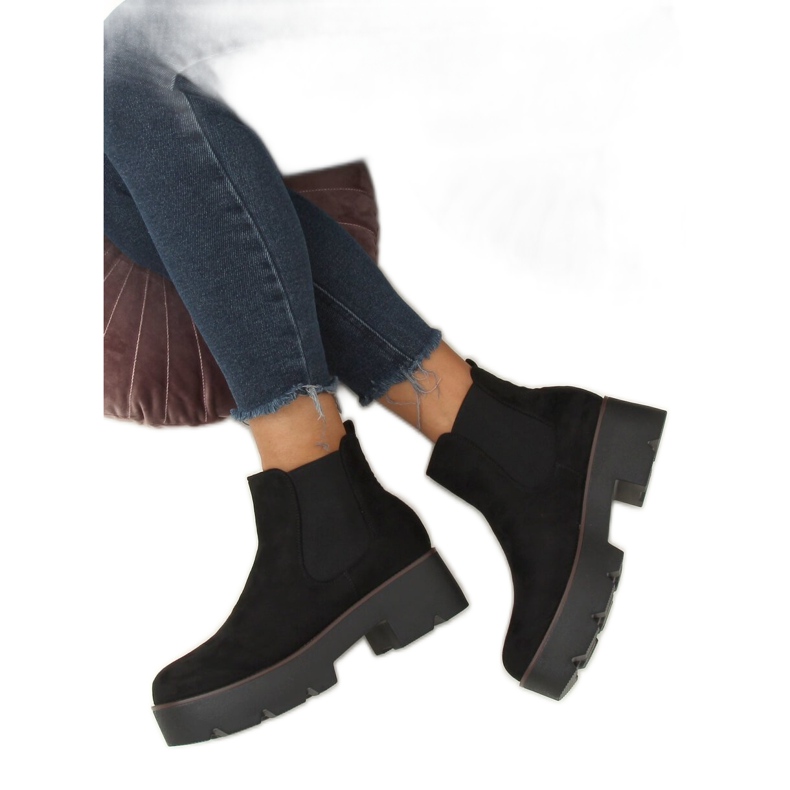 Botas pretas Chelsea com sola alta pretas 8B987 pretas preto