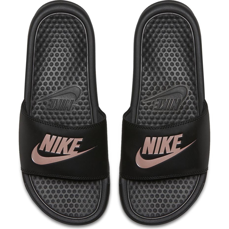 Nike Benassi Just Do It 343881 007 Slide Feminino preto rosa