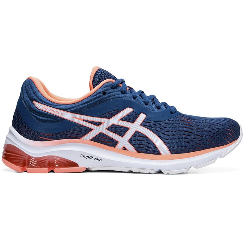 Tênis de corrida feminino Asics Gel-Pulse azul marinho-pêssego 1012A467 401 laranja