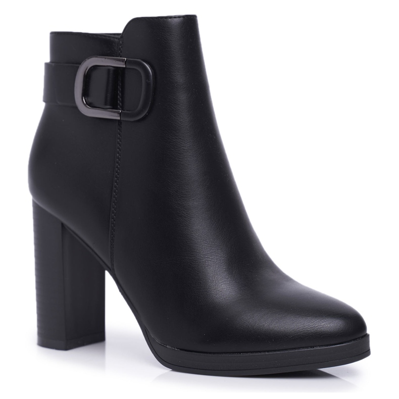 SEA Botas femininas de salto alto Black Mastor preto