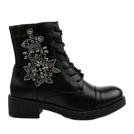 Botas pretas com enfeites Shyvia M620 Preto