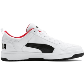 Sapatos masculinos Puma Rebound LayUp Lo Sl branco-preto 369866 01 vermelho