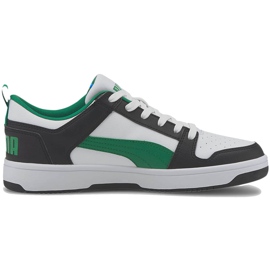 Sapatos masculinos Puma Rebound LayUp Lo Sl branco-preto-verde 369866 12