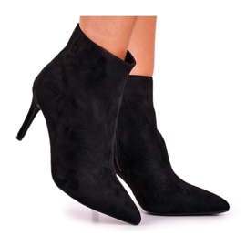 FB1 Botas femininas com salto alto camurça preta Beneco preto FB1 Botas femininas com salto alto camurça preta Beneco preto