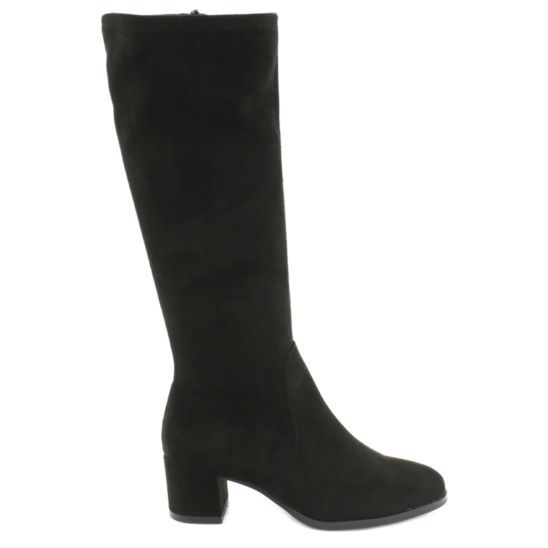 Botas de camurça de lycra femininas Sergio Leone KZ205 preto