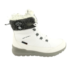 Botas de neve softshell com membrana American Club SN26 / 20 branca branco cinza