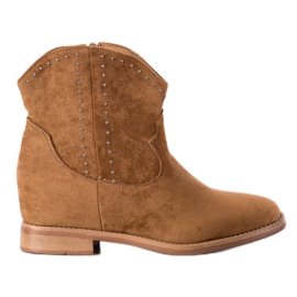 Ideal Shoes Vaqueiras de camelo elegantes marrom