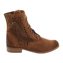 Nicole Botas femininas de couro camelo meridan marrom