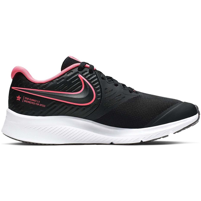 Sapatos infantis Nike Star Runner 2 pretos e rosa AQ3542 002