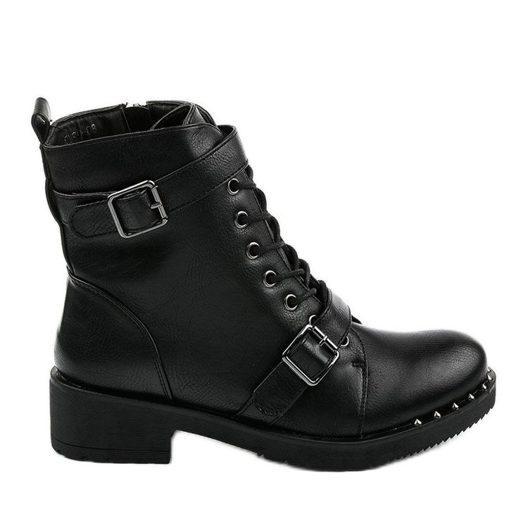 Botas pretas Xylesh com cordões isolados preto