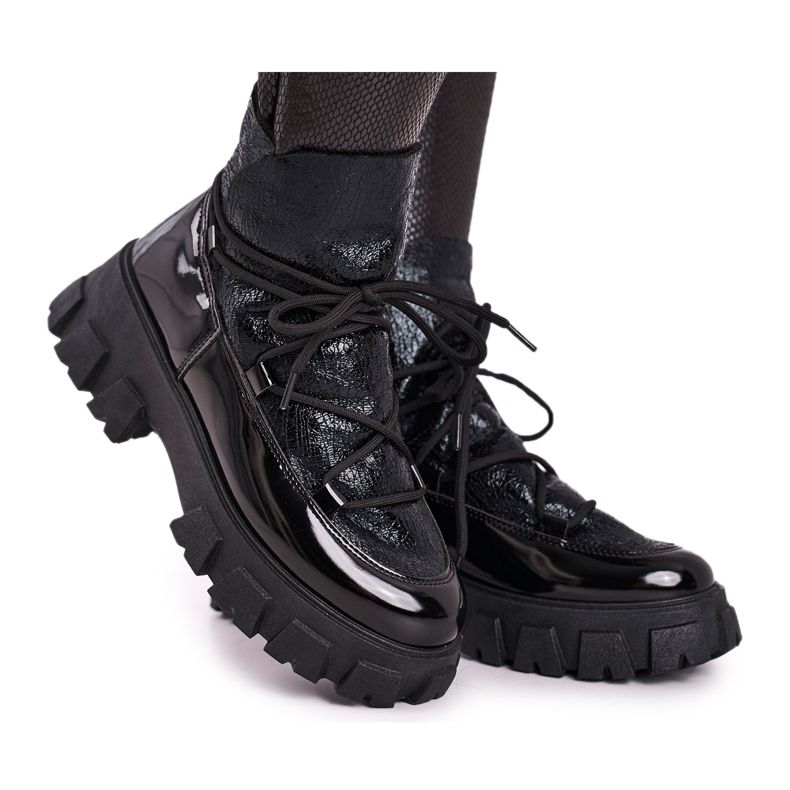 FRGIV Botas pretas deslizantes Rochelle femininas preto