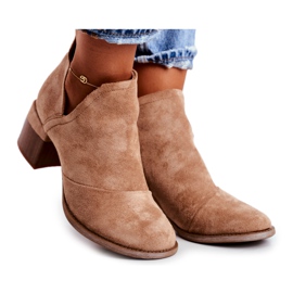 MSMG Botas femininas tornozelo recortadas mini meliori bege MSMG Botas femininas tornozelo recortadas mini meliori bege