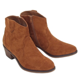 Botas de salto baixo de camelo 99-63 Camel marrom