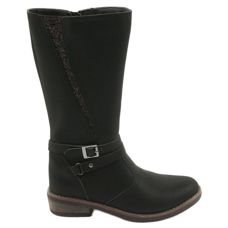 American Club Botas compridas com glitter black American GC24 / 20 preto