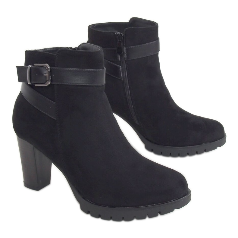 Botas pretas de salto alto J108 pretas preto