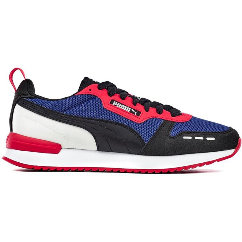 Sapatos masculinos Puma R78 azul marinho-vermelho-branco-preto 373117 09 multicolorido