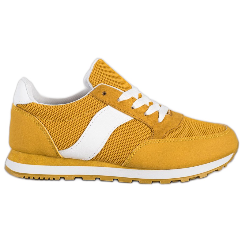 Ideal Shoes Calçados esportivos de amarrar amarelo