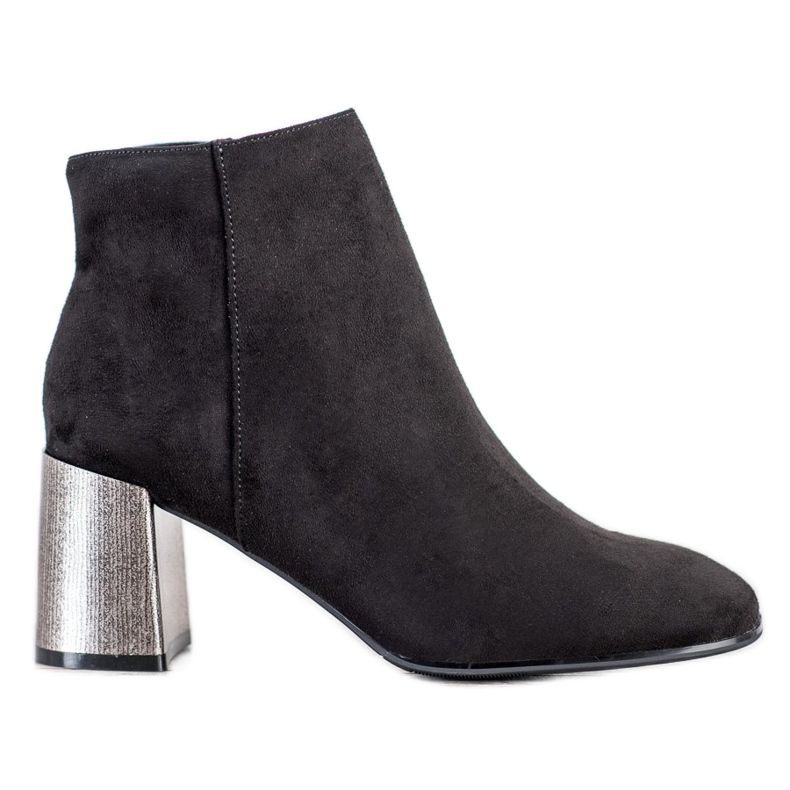 Goodin Botins com salto decorativo preto Goodin Botins com salto decorativo preto