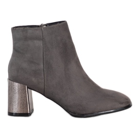 Goodin Botins com salto decorativo cinza