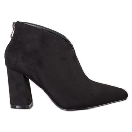 Goodin Botas de camurça de salto alto preto