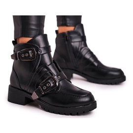 FS1 Botas femininas com fechos quentes skadi preto