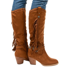 Botas de cowboy Kellyn camel camurça castanho