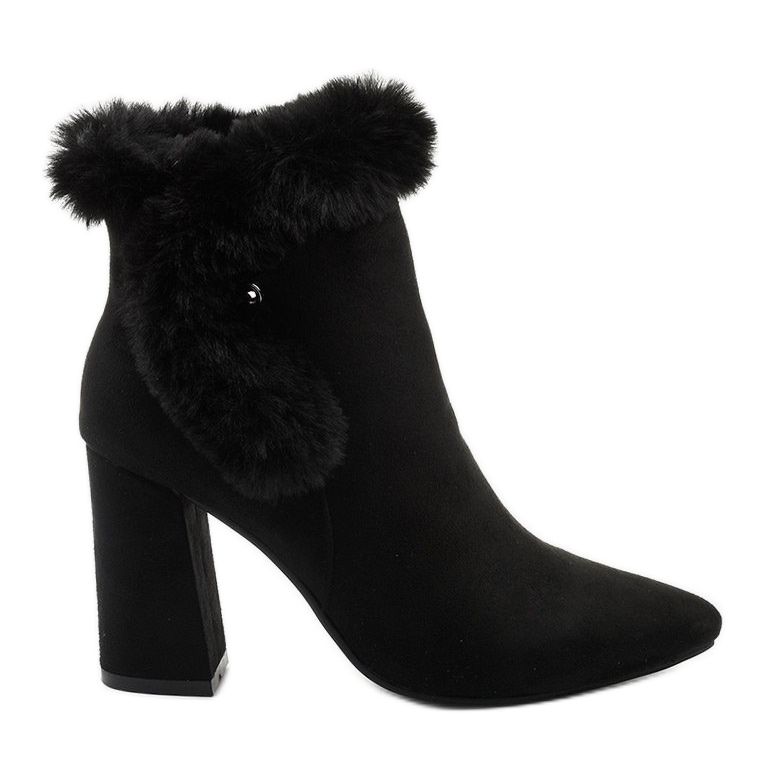 Botas pretas em poste com zíper Helike preto