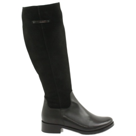 Arka Botas pretas de couro feminino 7217 preto
