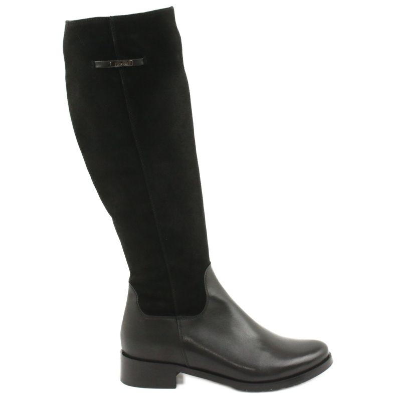 Arka Botas pretas de couro feminino 7217 preto