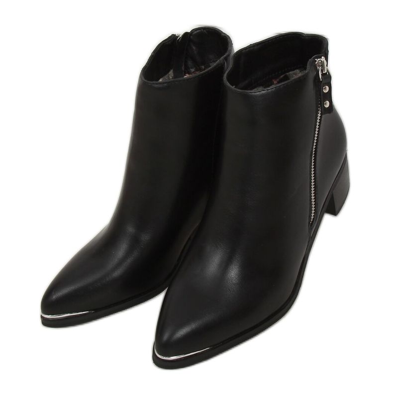 Botas de biqueira preta amêndoa 88168 Preta preto