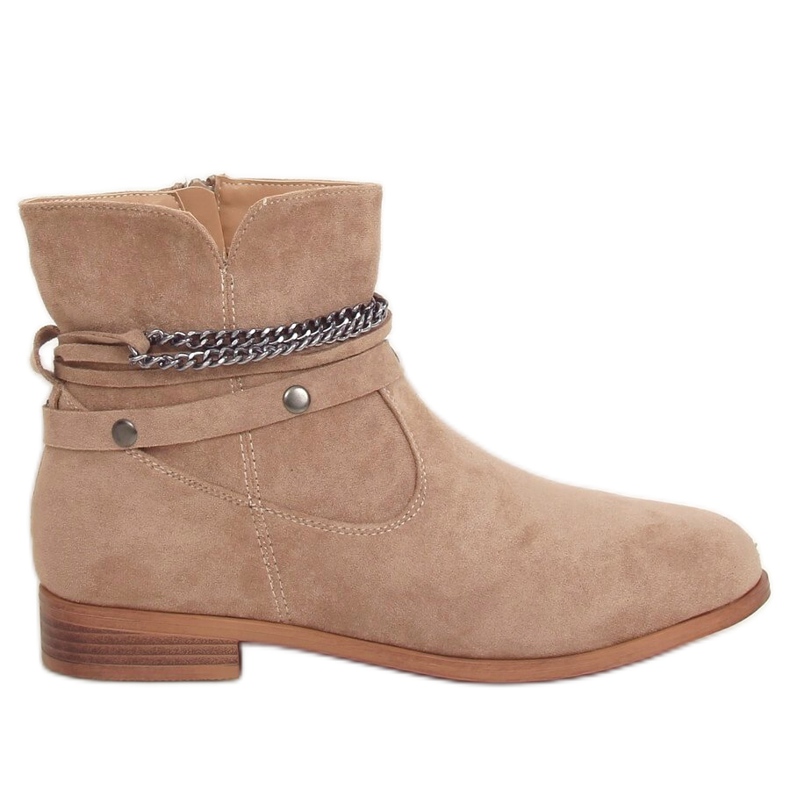 Botas femininas bege 688-201 cáqui