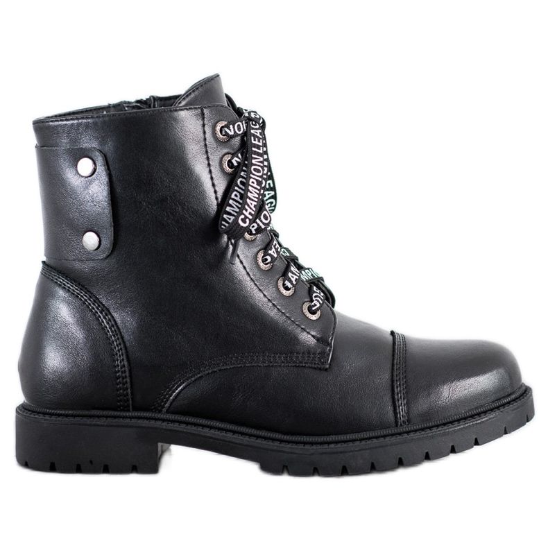 Goodin Botas pretas de amarrar preto