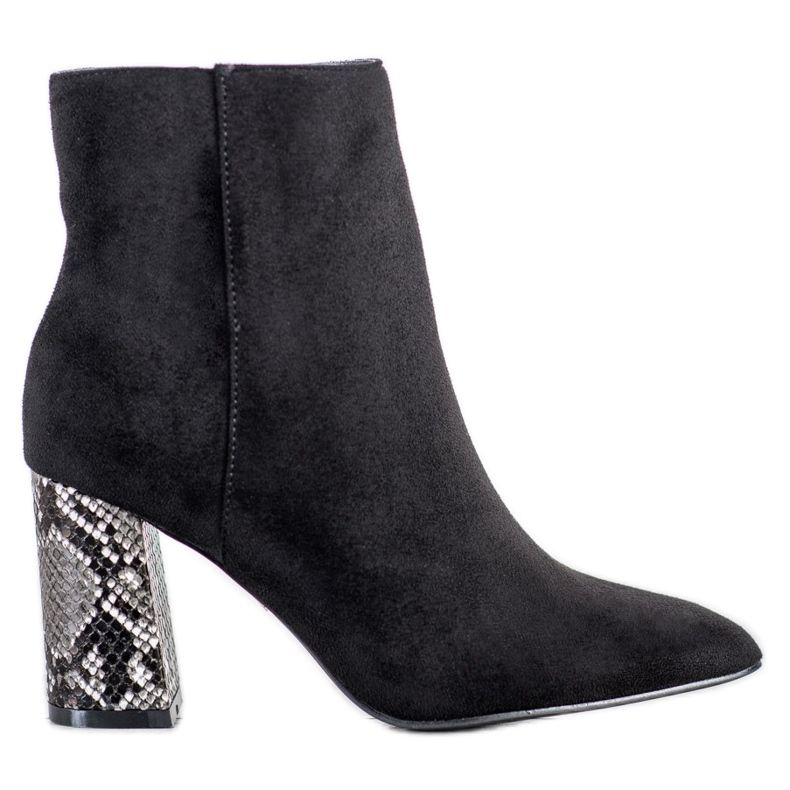 Goodin Botas de salto alto com estampa de cobra preto Goodin Botas de salto alto com estampa de cobra preto