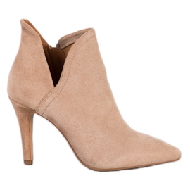 Bella Paris Botas elegantes em um salto alto bege Bella Paris Botas elegantes em um salto alto bege