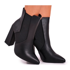 FG1 Botas femininas de salto com punhos pretos Good Vibes FG1 Botas femininas de salto com punhos pretos Good Vibes