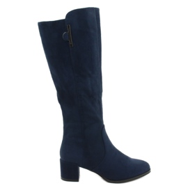 Botas de camurça azul marinho Sergio leone KZ277 azul-marinho