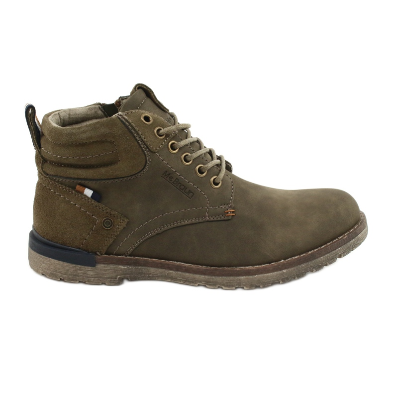 Botas masculinas verde oliva McBraun 20MN29-3131 cáqui