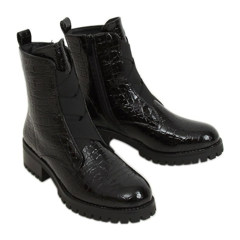 Botas pretas para mulheres pretas 0-368 pretas preto