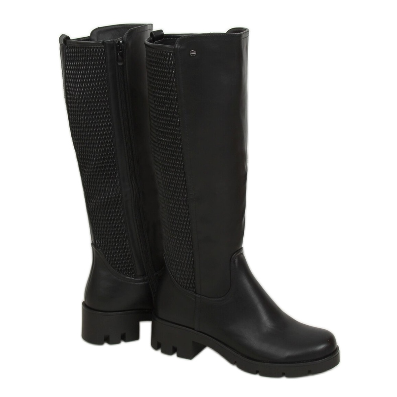 Botas pretas de sola alta 6286-1 Pretas preto