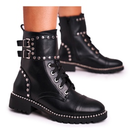 Ideal Botas femininas quente prata rebites pretos livres
