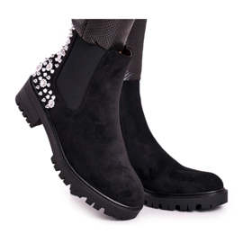 Ideal Botas femininas Jodhpur com jatos Black Lady In Black preto