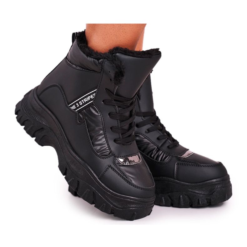 Marquiiz Botas esportivas femininas de neve com pele Black Euphoria preto Marquiiz Botas esportivas femininas de neve com pele Black Euphoria preto