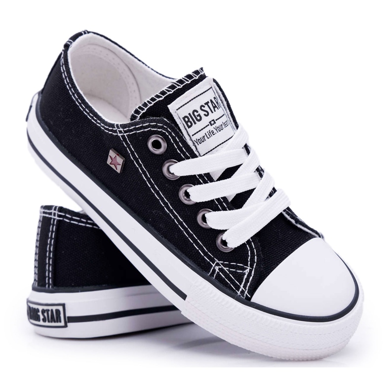 Sapatos infantis tênis Big Star preto FF374206 branco
