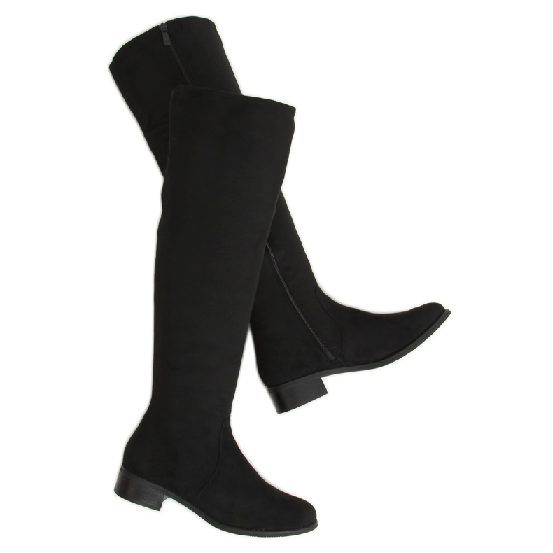 Botas de equitação femininas pretas W146-BKOR pretas preto