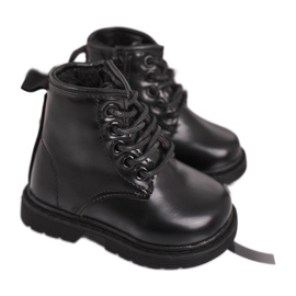 FRROCK Botas pretas Ammy pretas quentes para crianças preto