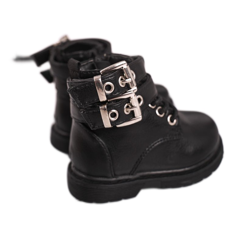 FRROCK Botas infantis aquecidas com pêlo preto Valentina