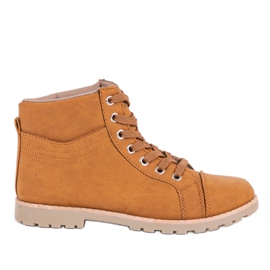 Botas com cordões de camelo BK-77 amarelo