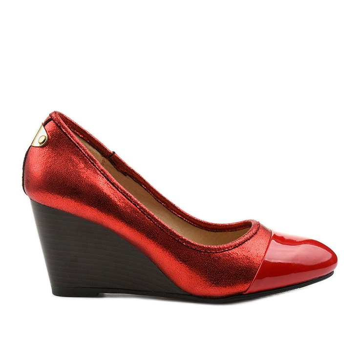 Sapatos vermelhos no calcanhar de cunha Bluehorn