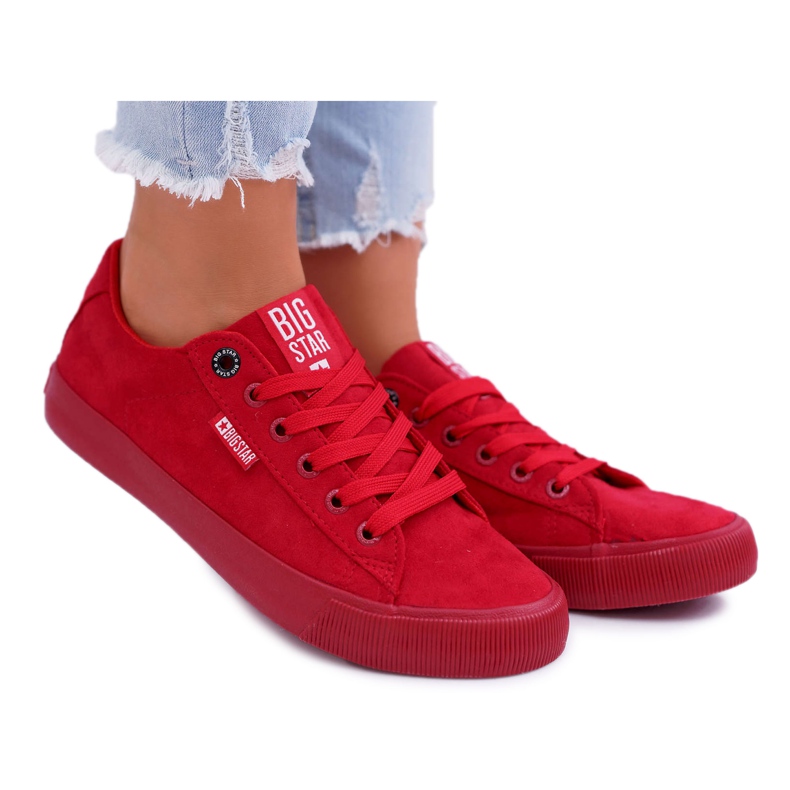Tênis feminino Big Star Suede Vermelho EE274044
